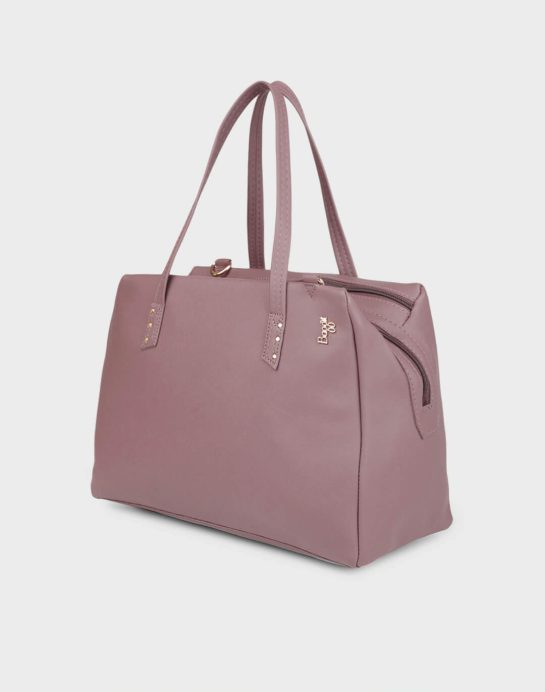 Pink solid bag leather