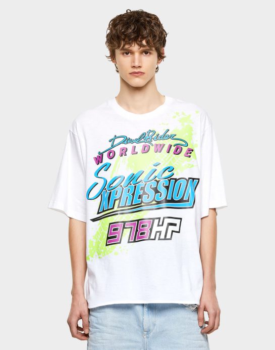 Men white sonic t-shirt